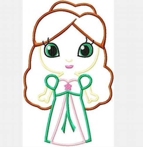 Gazelle Cutie Little Princess Machine Applique Embroidery Design, mutliple sizes- NOW INCLUDING 4 INCH