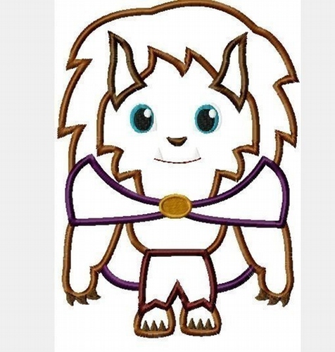 Beast Little Cutie Machine Applique Embroidery Design, multiple sizes, including 4 inch