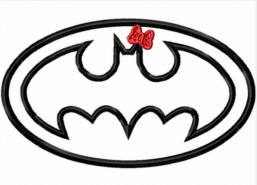 Girl Bat Superhero Machine Applique Embroidery Design, Multiple sizes including 4 inch