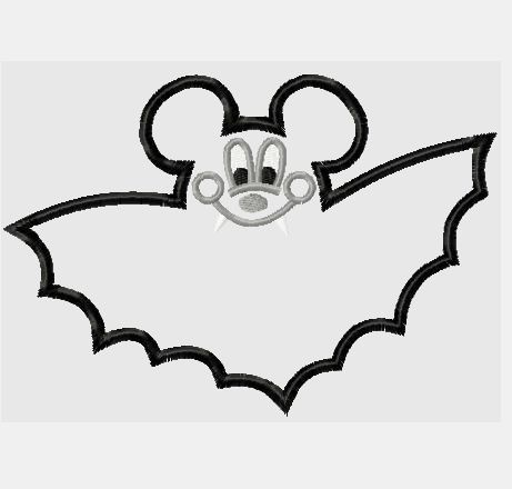 Halloween Mister Mouse Vampire Bat Machine Applique Embroidery Design, multiple sizes, including 4 inch hoop