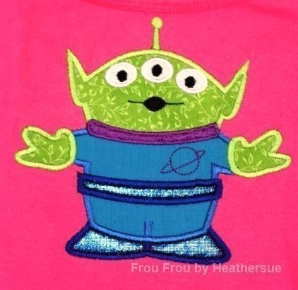 Alien Toy Machine Applique Embroidery Design, Multiple sizes including 4 inch