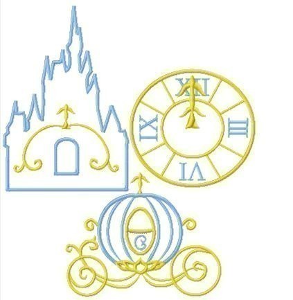 Cindy TEN design SET-  Coach, Castle, Shoe, Crown, Wand, Clock, and 4 phrases- Multiple Sizes, including FOUR INCH