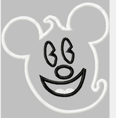 Halloween Mister Mouse Ghost Machine Applique Embroidery Design, multiple sizes, including 4 inch hoop