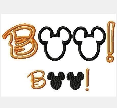 Halloween Boo Mister Mouse Machine Applique Embroidery Design, multiple sizes, including 4 inch
