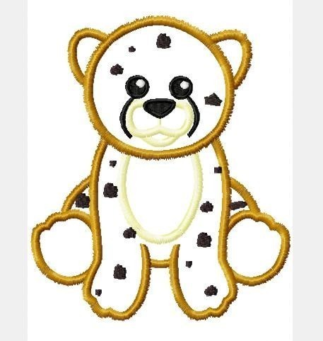 Cheetah with and without spots TWO Machine Applique Embroidery Designs, multiple sizes, including 4 inch