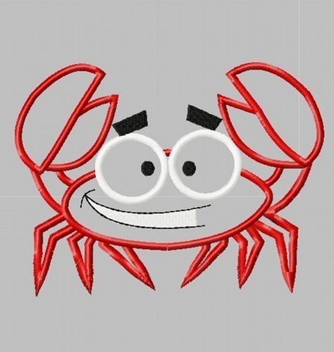 Crab Machine Applique Embroidery Design, Multiple Sizes, including 4 inch
