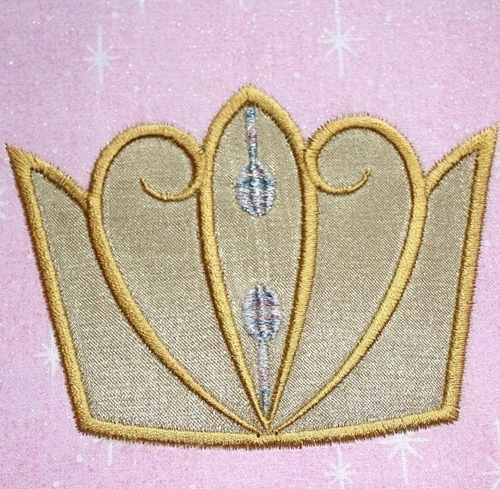 Cindy&#39;s Crown,  Machine Applique Embroidery Design, Multiple Sizes, Including FOUR INCH HOOP