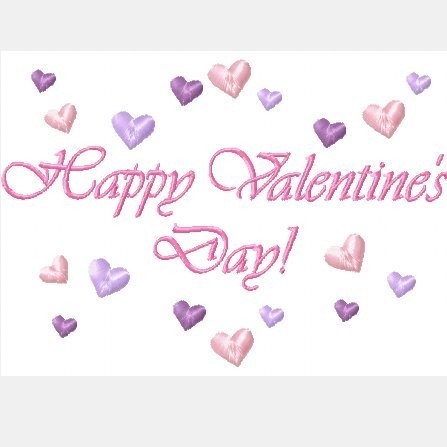 Happy Valentine&#39;s Day  Machine Embroidery Design, multiple sizes, including 4 inch
