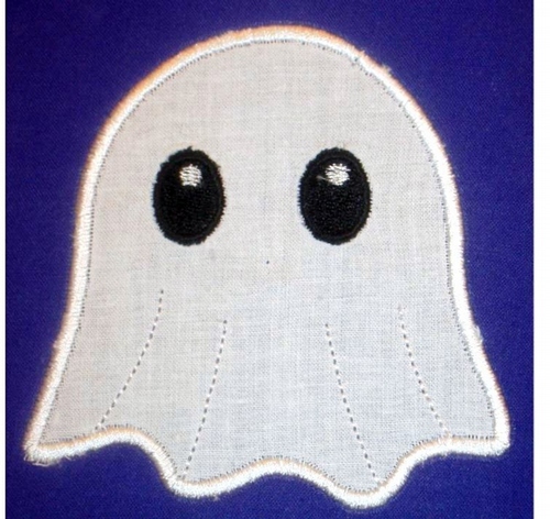 Cute Ghost Halloween Machine Applique Embroidery Design, multiple sizes, including 4 inch hoop