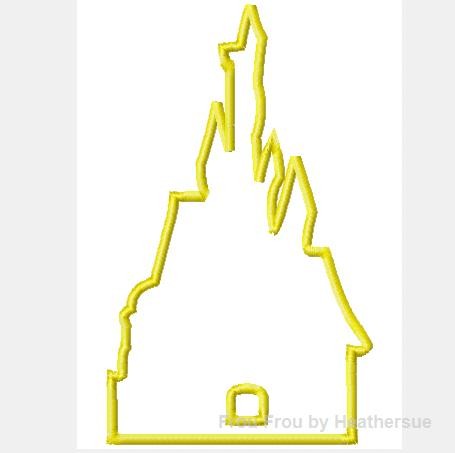 Beastly&#39;s Castle Machine Applique Embroidery Design, multiple sizes including 4 inch