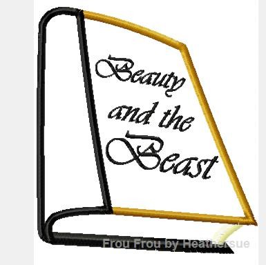 Bella&#39;s Book Machine Applique Embroidery Design, multiple sizes, including 4 inch