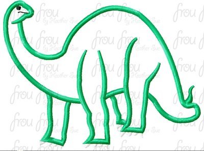 Brontosaurus Dinosaur Machine Applique Embroidery Design 2"-16"