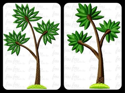 Dinosaur Tree Machine Applique and Filled Embroidery Designs 2