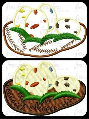 Dinosaur Egg Nest Machine Applique and Filled Embroidery Designs 2