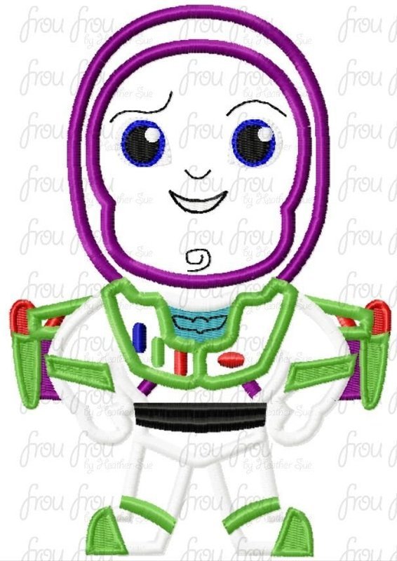 Space Ranger Cutie Toy Movie Machine Applique Embroidery Design 4"-16"