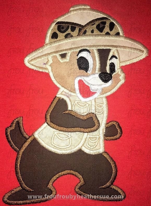 Safari Chep Chipmunk Full Body Machine Applique Embroidery Designs 4&quot;-16&quot;