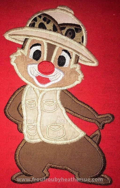 Safari Dole Chipmunk Full Body Machine Applique Embroidery Designs 4&quot;-16&quot;