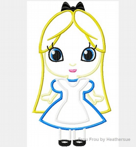 Alyse Cutie Little Princess Machine Applique Embroidery Design, multiple sizes NOW INCLUDING 4 INCH