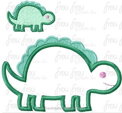 Stegosaurus Cute Baby Dinosaur Machine Applique Embroidery Design 1"-16"