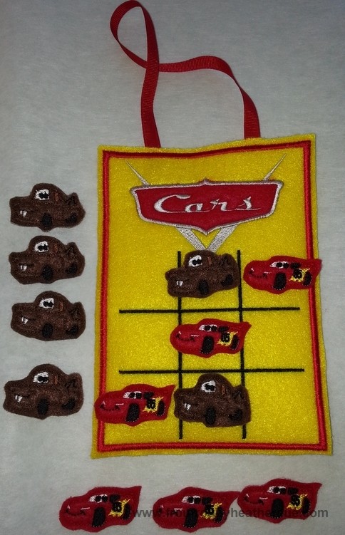 CarTic Tac Toe Game IN THE HOOP Machine Applique Embroidery Design