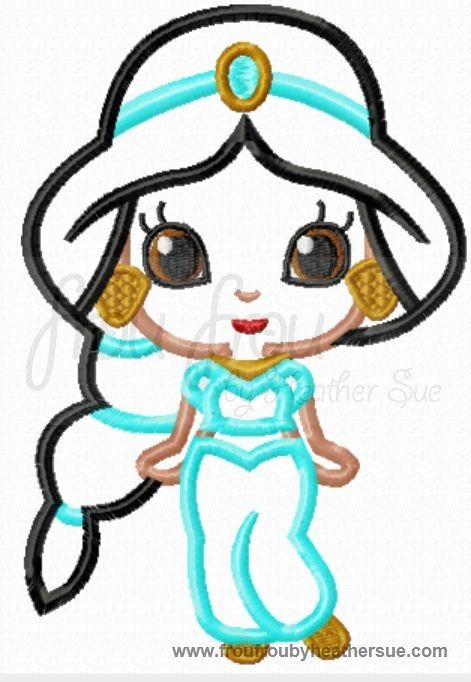Jaz Little Princess Cutie Machine Applique Embroidery Design, Multiple Sizes NOW INCLUDING 4 INCH