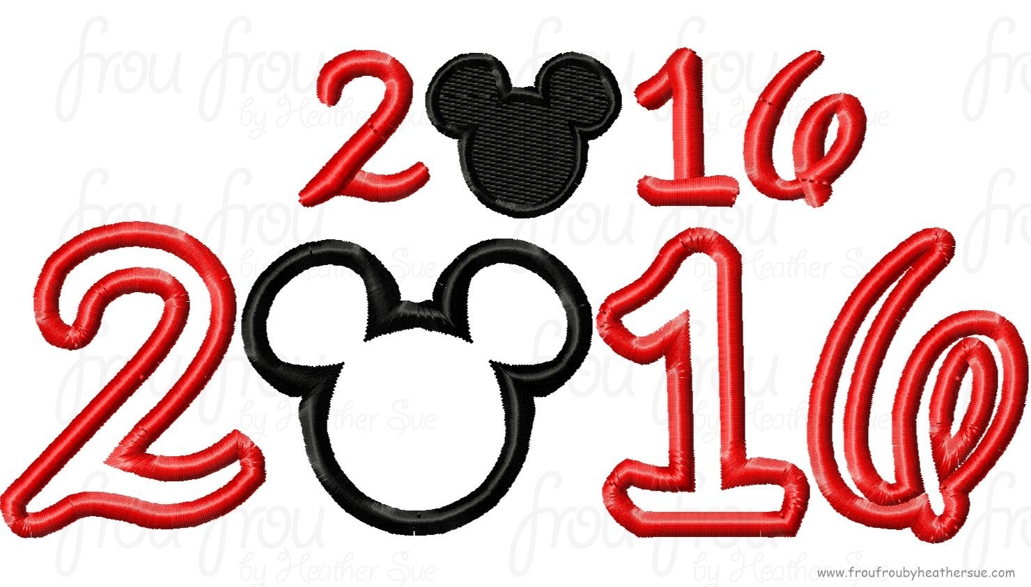 2016 Mister Mouse Machine Applique Embroider Designs, multiple sizes, including 3