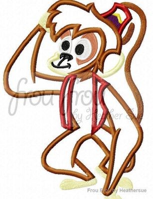 Achoo Monkey A Lad In Machine Applique Embroidery Design
