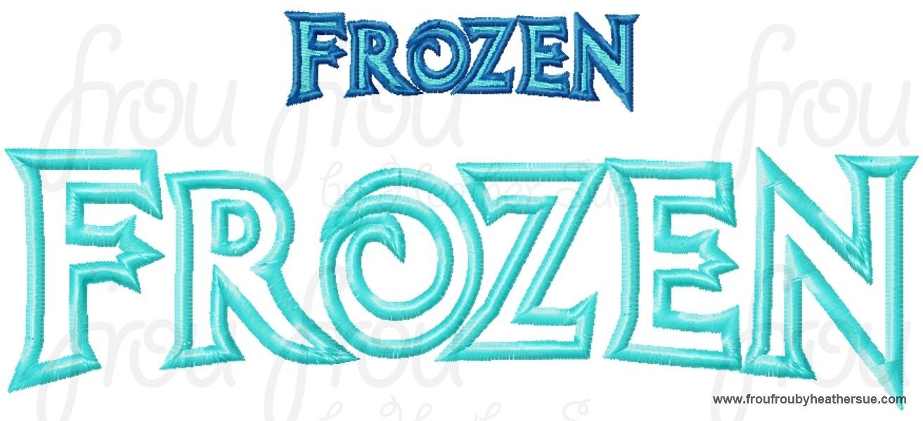 Freezing Logo Machine Applique Embroidery Design, multiple sizes including 4 inch