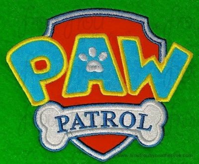 Paw Puppy Logo Dog Machine Applique Embroidery Design, multiple sizes 2"-16"