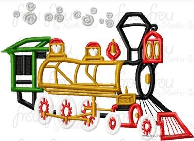 Dis World Land Steam Engine Train Machine Applique Embroidery Design, Multiple Sizes- including 4 INCH