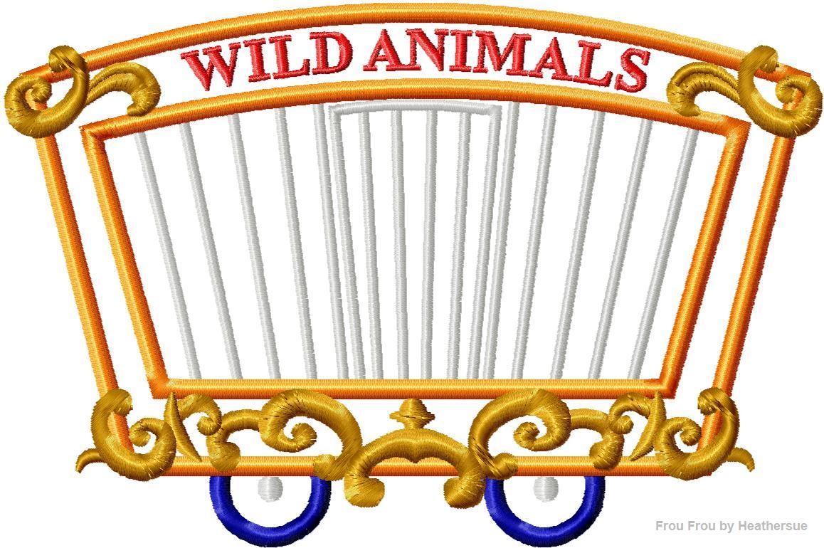 Circus Train Wild Animal Car Flying Elephant Machine Applique Embroidery Design, Multiple sizes including 4 inch