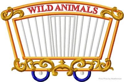 Circus Train Wild Animal Car Flying Elephant Machine Applique Embroidery Design, Multiple sizes including 4 inch
