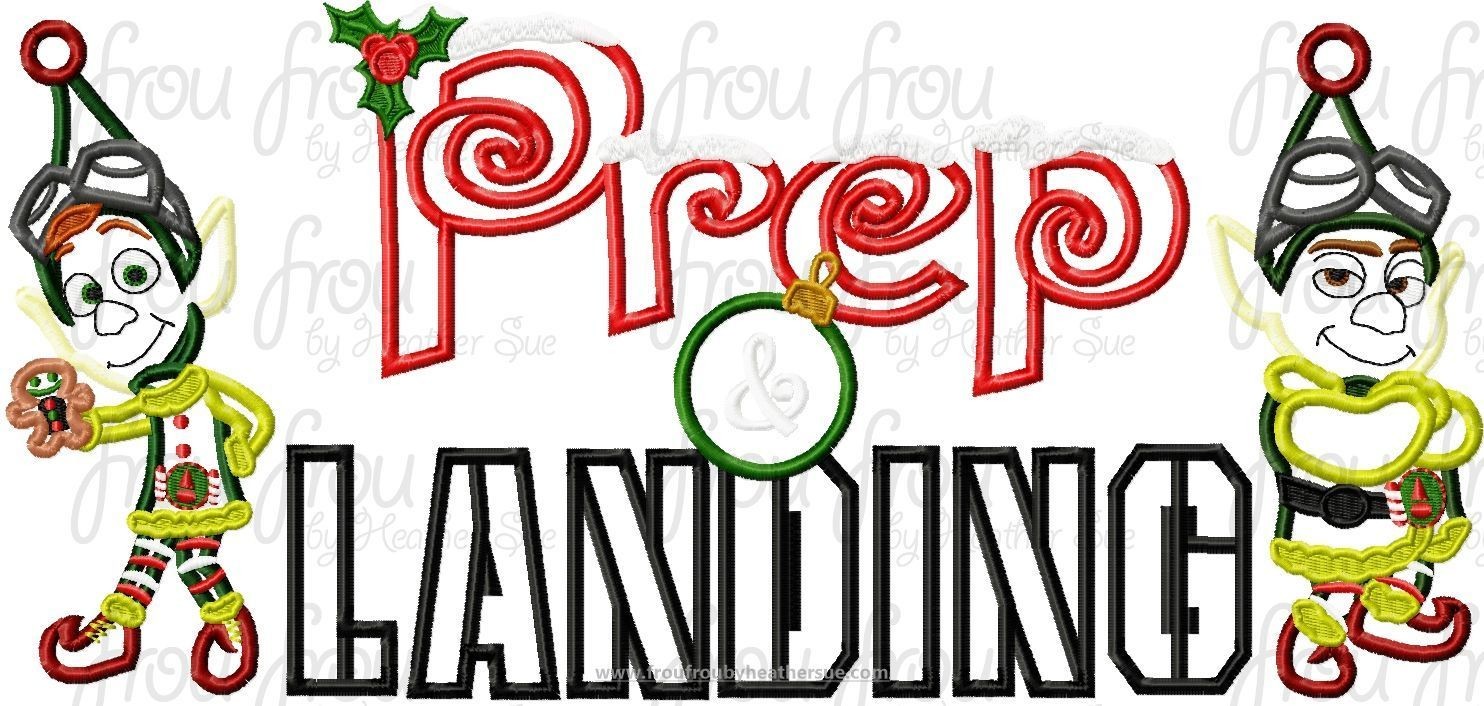 Elves and Logo Prepping Land THREE Design SET Christmas Santa Machine Embroidery Applique Designs Multiple Sizes- including 4&quot;-16&quot;