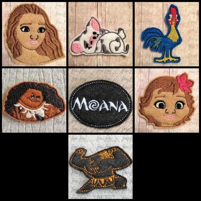Clippie Mona SEVEN Design SET Machine Embroidery In The Hoop Project 1.5, 2, 3 and 4 inch