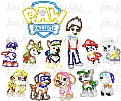 Paw Puppy Dog TWELVE Design SET Machine Applique Embroidery Design, multiple sizes, including 4 inch