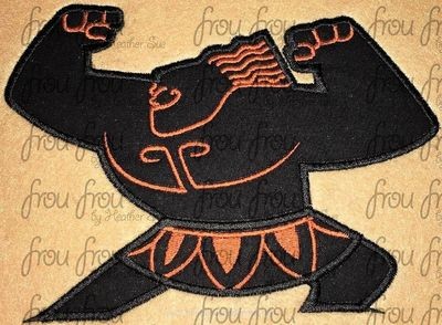 Mowi Tattoo Cave Drawing Mona Polynesian Demi God Machine Applique Embroidery Design, Multiple sizes 3