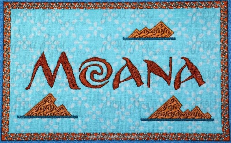 Mona Wording and Wording with Frame TWO Design SET Machine Applique Embroidery Design, Multiple sizes 3"-16"