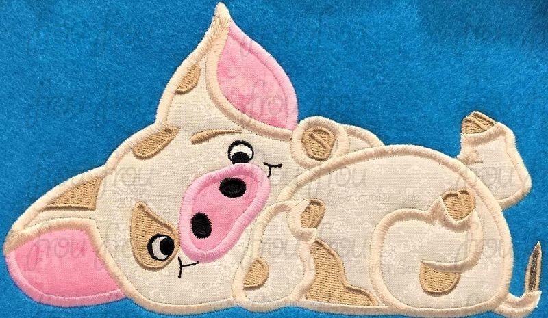 Piga Pig Mona Machine Applique Embroidery Design, Multiple sizes 2&quot;-16&quot;
