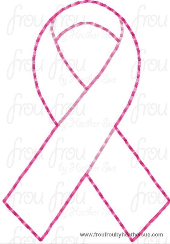 Clippie Awareness Ribbon Machine Embroidery In The Hoop Project 1.5, 2, and 3 inch