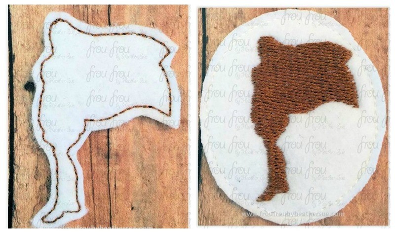 Clippie Poke A Hontas Princess Full Body Silhouette TWO Versions In the Hoop Machine Embroidery Design, Multiple sizes 1.5&quot;-4&quot;
