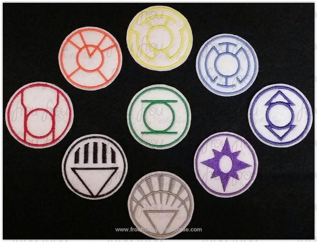 Clippies Lantern Superhero Colors NINE Design SET Machine Embroidery In The Hoop Project 1.5, 2, 3, and 4inch