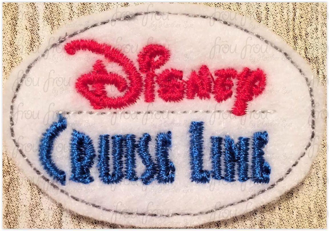 Clippie Dis Cruise Line Wording Machine Embroidery In The Hoop Project 1.5&quot;-4&quot; and 2&quot; SORTED in multiples