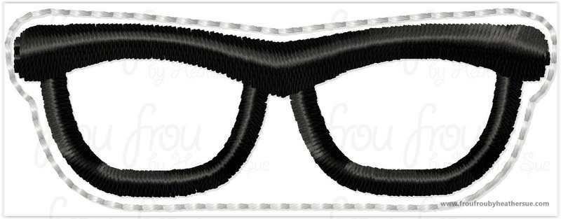 Clippies Glasses Machine Embroidery In The Hoop Project 1.5, 2, 3, and 4 inch