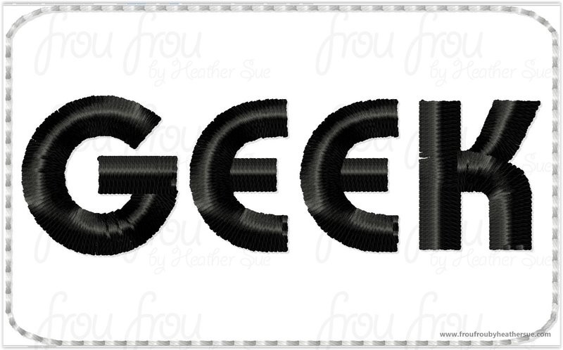 Clippie Geek Wording Machine Embroidery In The Hoop Project 1.5, 2, 3, and 4 inch