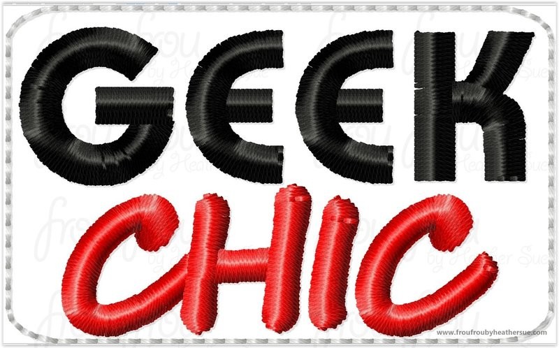 Clippie Geek Chic Wording Machine Embroidery In The Hoop Project 1.5, 2, 3, and 4 inch