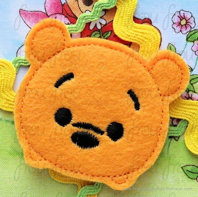 Clippie P0oh Bear Tzum Machine Embroidery In The Hoop Project 1.5, 2, and 3 inch