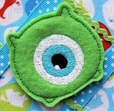 Clippie Michael Monster Tzum Machine Embroidery In The Hoop Project 1.5, 2, and 3 inch