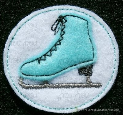 Clippie Ice Skate Machine Embroidery In The Hoop Project 1.5, 2, and 3 inch