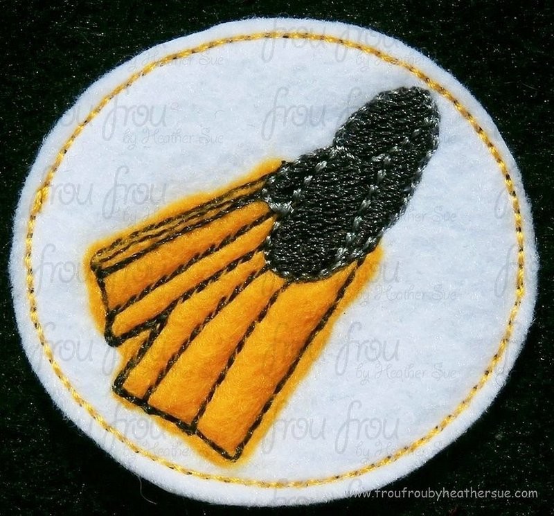 Clippie Flipper Fin Machine Embroidery In The Hoop Project 1.5, 2, and 3 inch