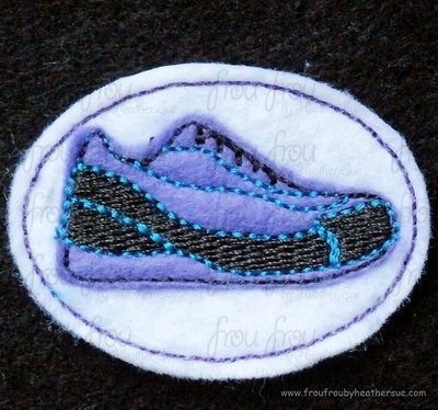 Clippie Running Tennis Trainer Shoe Machine Embroidery In The Hoop Project 1.5, 2, and 3 inch